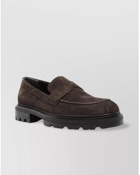 Hogan - Chunky Sole Round Toe Suede Finish Loafers - Lyst