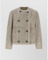 Brunello Cucinelli - Reversible Faux Fur Double-Breasted Jacket - Lyst