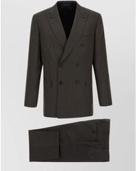 Brioni - Wool Double Breasted Coat - Lyst