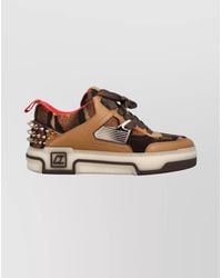 Christian Louboutin - Animal Print Low Top Sneakers With Studs - Lyst