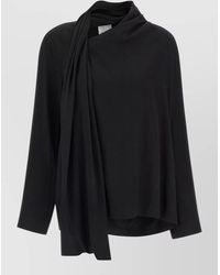 Nude - Draped Asymmetric Long-Sleeve Blouse - Lyst