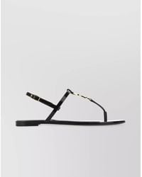 Saint Laurent - Cassandra Leather Sandals Metallic Embellishments - Lyst