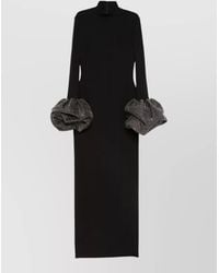 Solace London - Viviana Satin Maxi Dress Mock Neck - Lyst