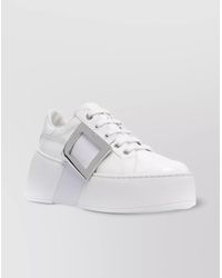 Roger Vivier - Leather Flatform Low-Top Sneakers - Lyst