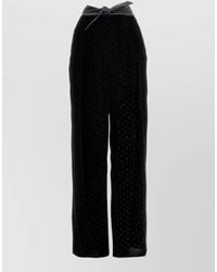 Emporio Armani - Velvet Straight-Leg Trousers - Lyst