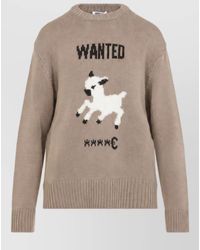 Moschino - Virgin Wool Ribbed Crew-Neck Long-Sleeve Sweater - Lyst