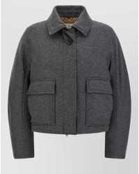 Brunello Cucinelli - Cashmere Wool Cropped Single Breasted Coat - Lyst