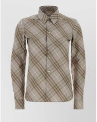 Burberry - Collared Long Sleeve Shirt With Plaid Design - Lyst