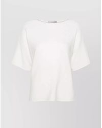 Fabiana Filippi - Cotton Fine-Knit Boat-Neck Short-Sleeve Sweater - Lyst