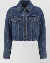 Balmain - Denim Cropped Jacket - Lyst