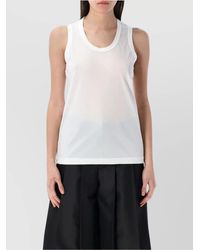 Comme des Garçons - Logo Print Scoop Neck Sleeveless Tank Top - Lyst