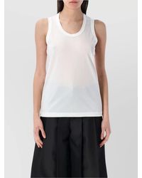 Comme des Garçons - Logo Print Scoop Neck Sleeveless Tank Top - Lyst