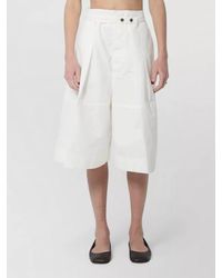 Bottega Veneta - Cotton High-Rise Wide-Leg Culotte Shorts - Lyst