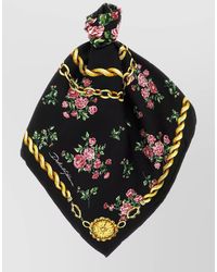 Dolce & Gabbana - Mazzolini Di Rose Scarf Floral Chain Square - Lyst