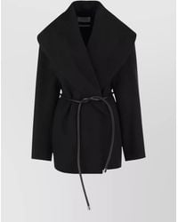 Sportmax - Belted Waist Mid Length Silk Nylon Coat - Lyst