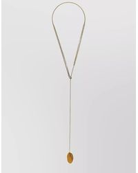 Dries Van Noten - Stone Necklace Long Chain Oval Pendant - Lyst