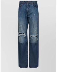 MM6 by Maison Margiela - High Waist Wide Leg Denim Jeans - Lyst