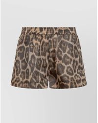 Stella McCartney - Elastic Waistband Leopard Print Shorts - Lyst