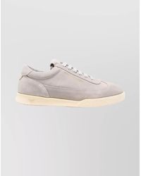 Emporio Armani - Suede Upper Low Top Sneakers With Rubber Sole - Lyst