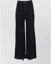 Victoria Beckham - Alina Wide Leg Jeans Belt Loops Pockets - Lyst