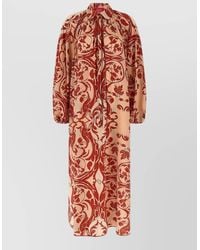 F.R.S For Restless Sleepers - Silk Printed Maxi Shirt Dress - Lyst