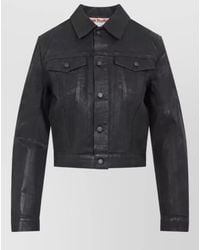 Acne Studios - Cropped Coated Denim Jacket - Lyst