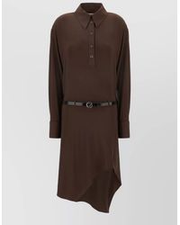 Coperni - Stretch Dress Asymmetric Hem Belted Waist - Lyst