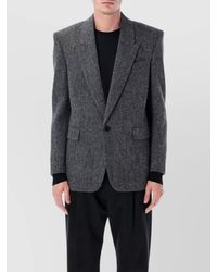 Saint Laurent - Wool Herringbone Oversized Single-Breasted Blazer - Lyst