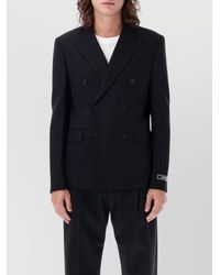 Versace - Virgin Wool Double-Breasted Blazer - Lyst