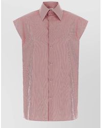 ARMARIUM - Malik Shirt Cap Sleeves Collared Neck Stripes - Lyst