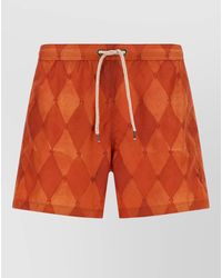 Ballantyne - Swim Shorts Elastic Waistband Button And Pocket - Lyst