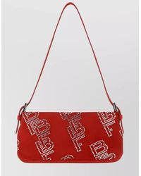 BY FAR - Dulce Suede Leather Embellished Shoulder Bag - Lyst