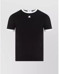 Courreges Bumpy Cut Out T-shirt in Black | Lyst