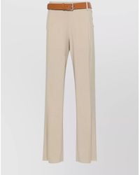 Moschino - Straight Pleated Front Trousers With Button Detail - Lyst