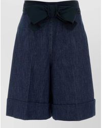 Valentino Garavani - Denim Knee-Length Bermuda Shorts - Lyst