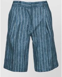 ERMANNO FIRENZE - Striped Shorts Belt Loops Back Pockets - Lyst