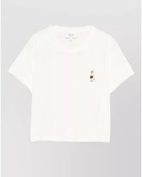 Maison Kitsuné - Organic Cotton Embroidered Short-Sleeve T-Shirt - Lyst