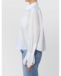 Celine - Cropped Cotton Shirt - Lyst