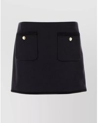 Miu Miu - Virgin Wool Mini Skirt - Lyst