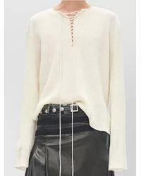 Ann Demeulemeester - Cashmere Wool Cropped Lace-Up Sweater - Lyst