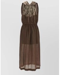 Nude - Linen Blend Sleeveless V-Neck Maxi Dress - Lyst