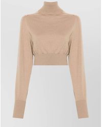 Sportmax - Wool Cropped Ribbed Turtleneck Sweater - Lyst