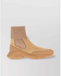 Tod's - Knitted Leather Ankle Boots - Lyst