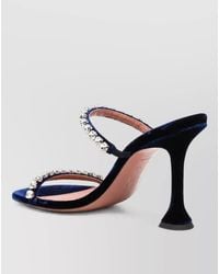 AMINA MUADDI - Velvet Crystal Embellished Mules - Lyst