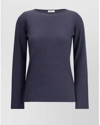Brunello Cucinelli - Cashmere Silk Boat Neck Long-Sleeve Knitted Top - Lyst