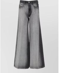 DIESEL - Wide Leg Pants Belt Loops Back Pockets - Lyst