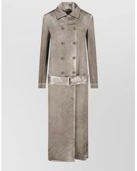 DIESEL - Belted Double Breasted Casual Coat Long Sleeves - Lyst