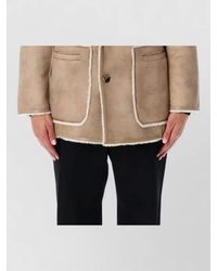 Urbancode - Reversible Faux Fur Coat Tailored Lapels - Lyst