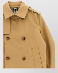 Burberry - Cotton Short Double-Breasted Trench Coat - Lyst