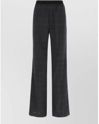 Balenciaga - Wool Trousers Wide Leg Checked Pattern - Lyst